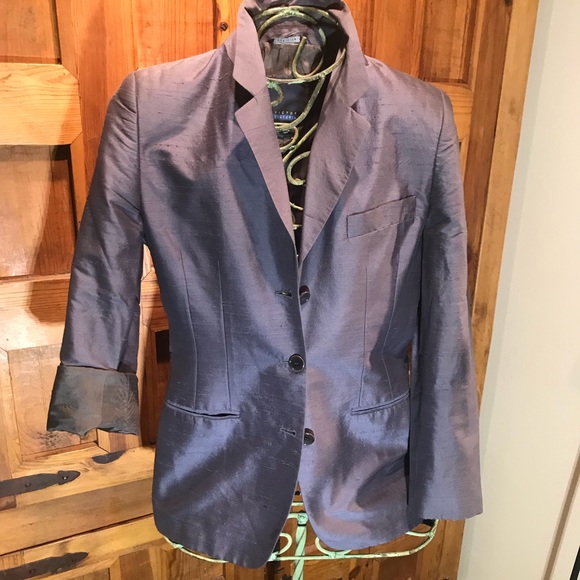 🐘VICTOR VICTORIA 🐘 silk shantung gray jckt!🦏🦏 - Picture 2 of 4